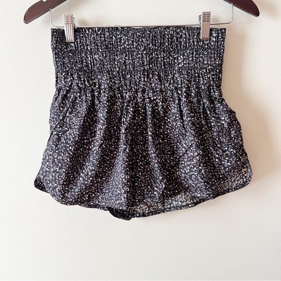 Free People FP The Way Home Running Shorts Size Small Lined Black/Blue - Picture 1 of 9